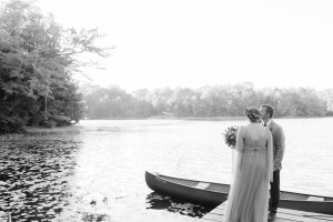 Photos of bride and groom on dock